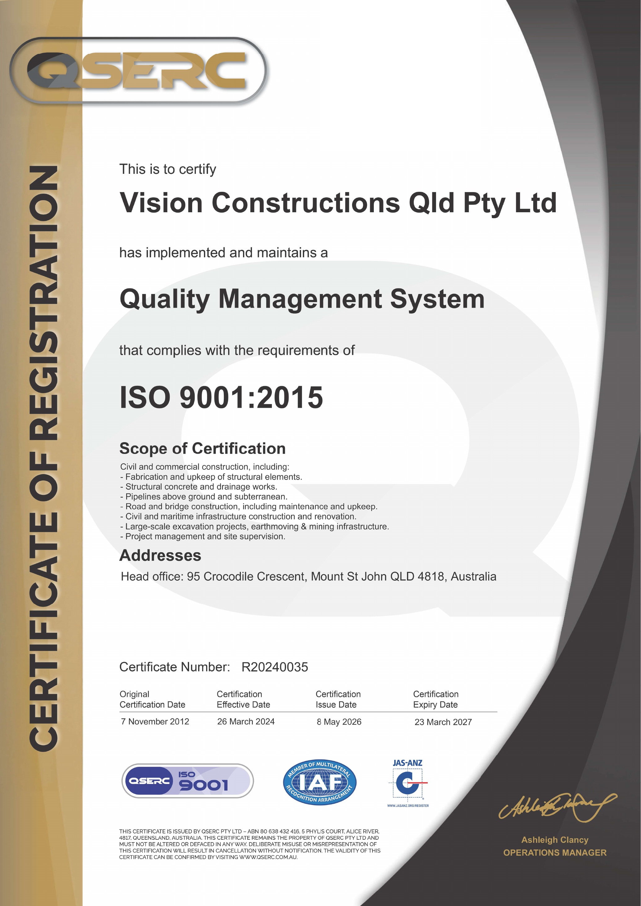 ISO 9001 Certificate preview
